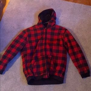 Men’s plaid zip up hoodie